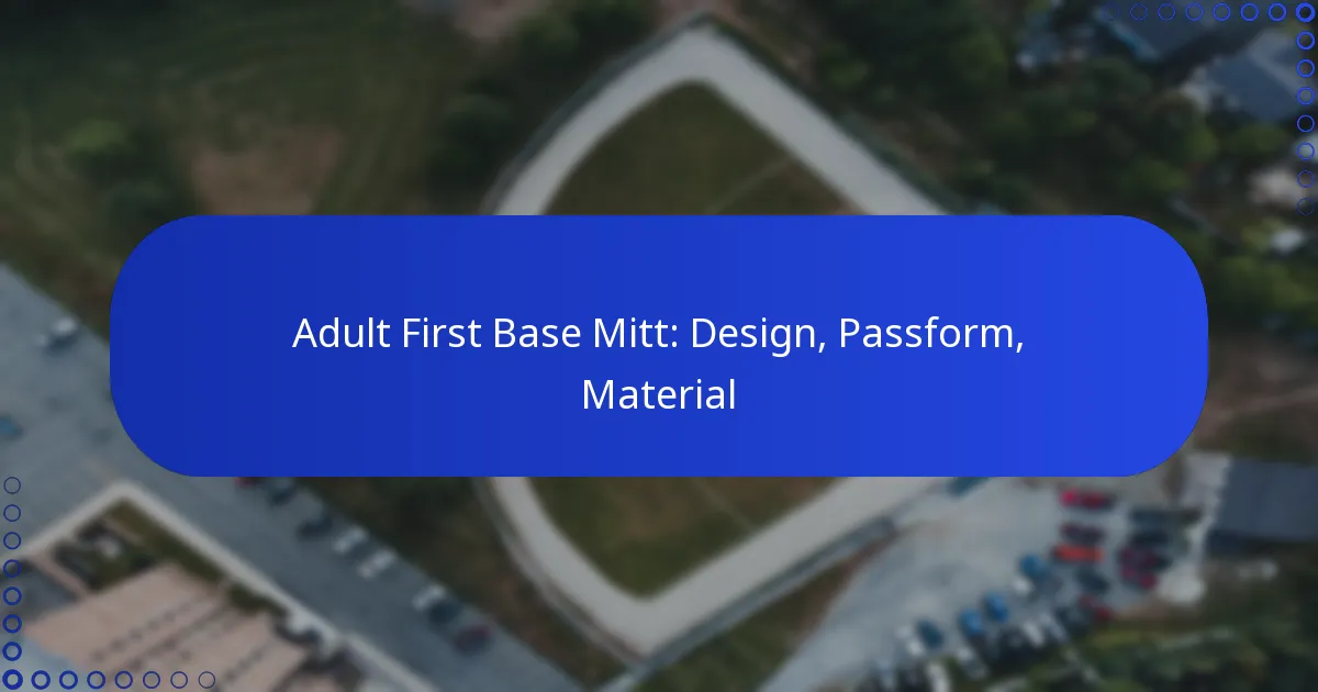 Adult First Base Mitt: Design, Passform, Material
