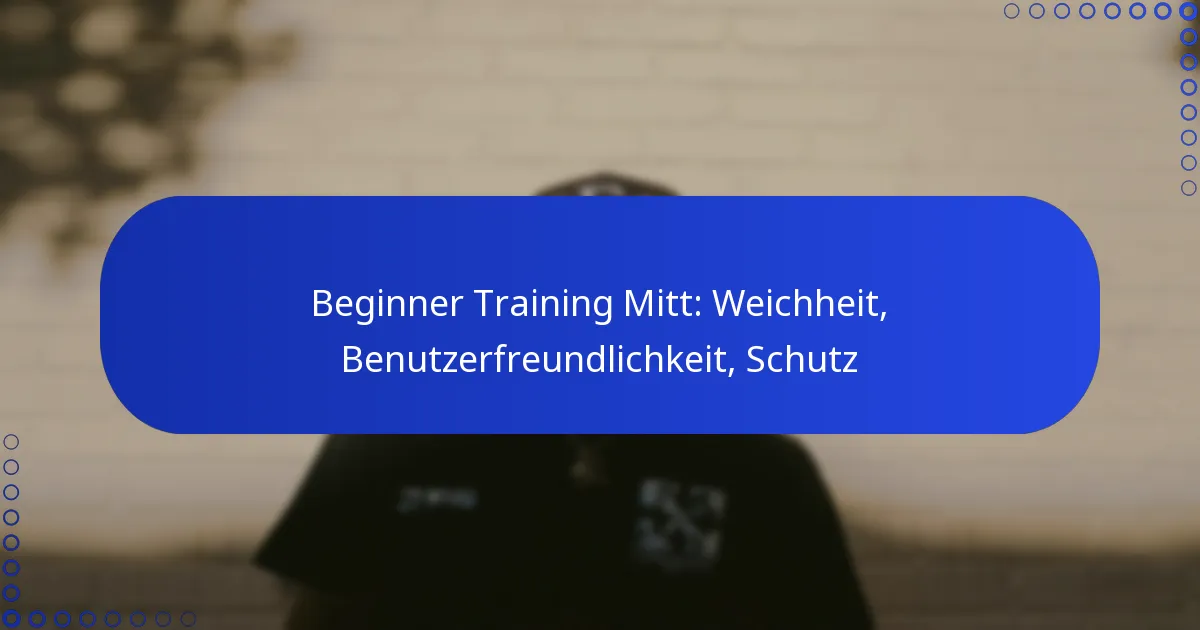 Beginner Training Mitt: Weichheit, Benutzerfreundlichkeit, Schutz