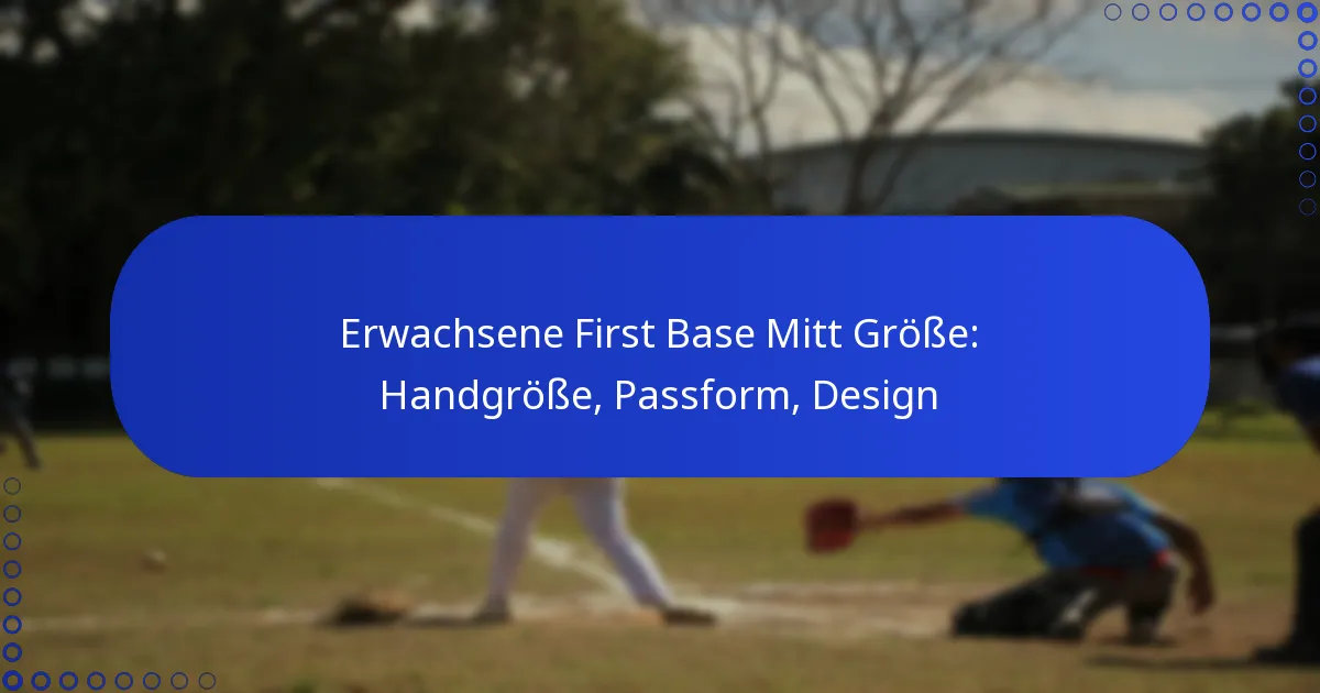 Erwachsene First Base Mitt Größe: Handgröße, Passform, Design