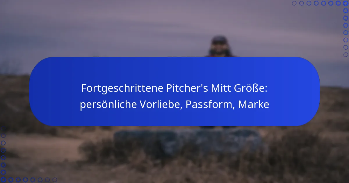 Fortgeschrittene Pitcher’s Mitt Größe: persönliche Vorliebe, Passform, Marke