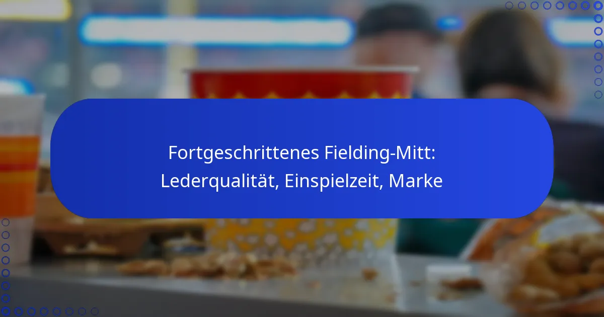 Fortgeschrittenes Fielding-Mitt: Lederqualität, Einspielzeit, Marke