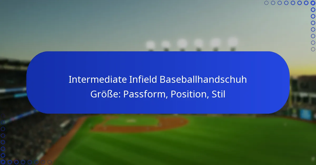 Intermediate Infield Baseballhandschuh Größe: Passform, Position, Stil