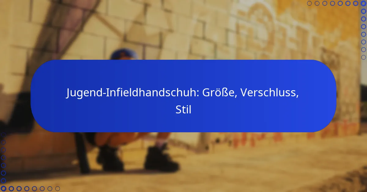 Jugend-Infieldhandschuh: Größe, Verschluss, Stil