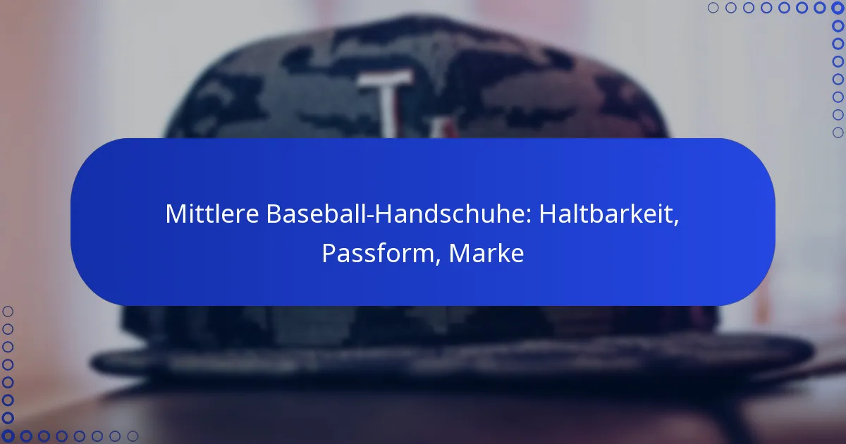 Mittlere Baseball-Handschuhe: Haltbarkeit, Passform, Marke