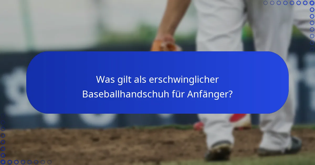 Was gilt als erschwinglicher Baseballhandschuh für Anfänger?