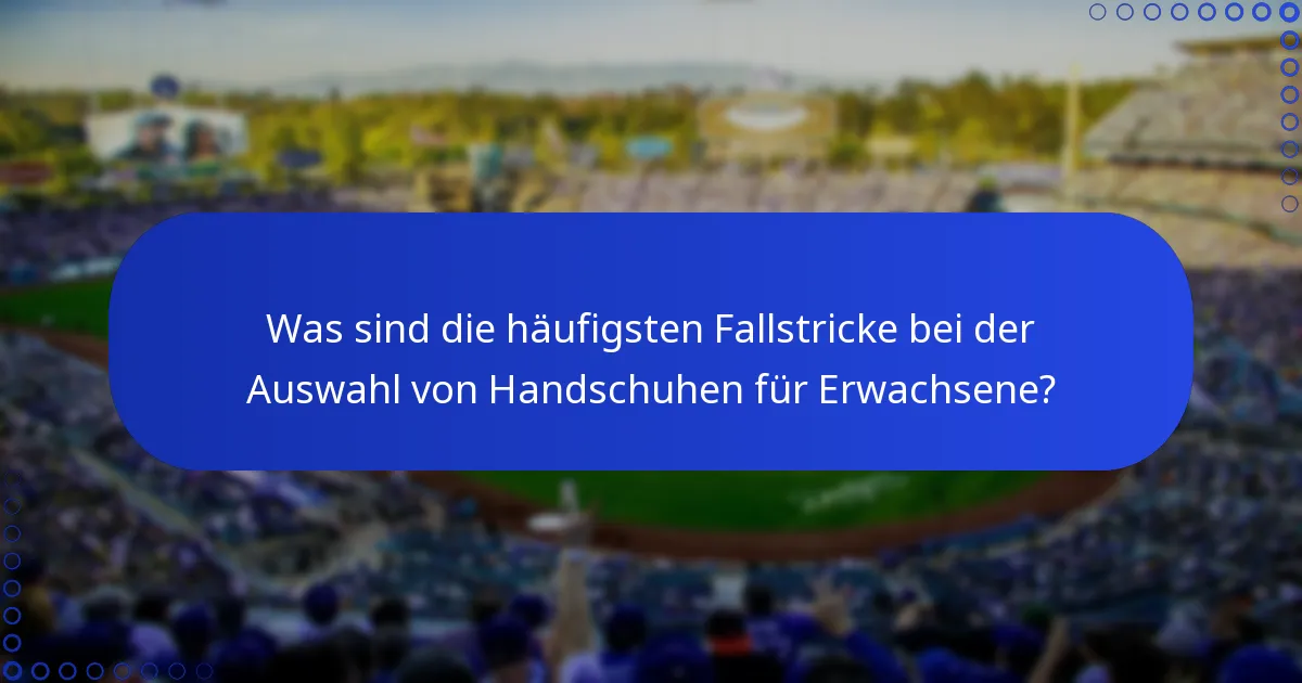 Was sind die häufigsten Fallstricke bei der Auswahl von Handschuhen für Erwachsene?