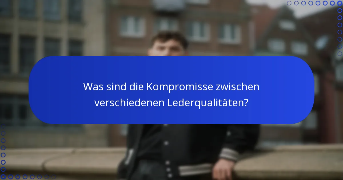 Was sind die Kompromisse zwischen verschiedenen Lederqualitäten?