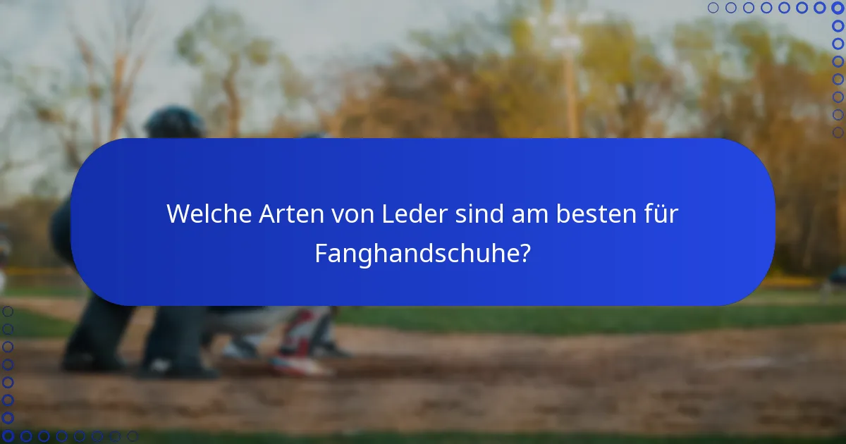 Welche Arten von Leder sind am besten für Fanghandschuhe?