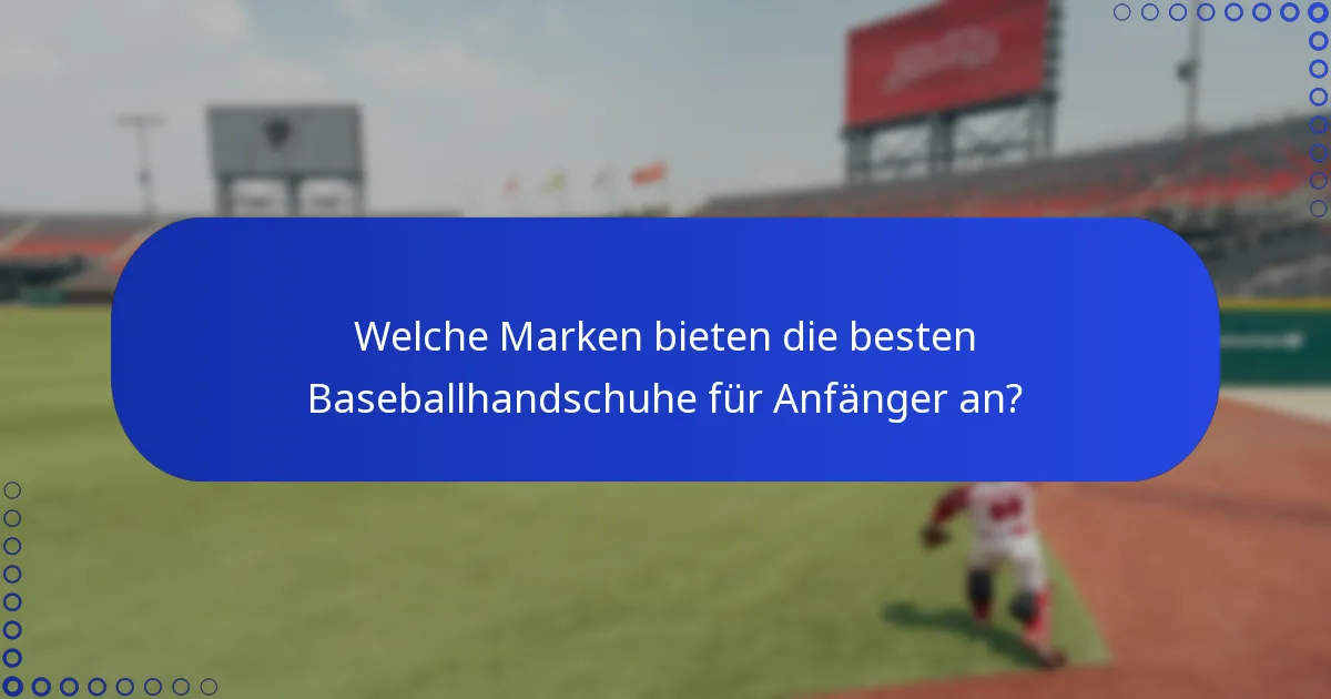 Welche Marken bieten die besten Baseballhandschuhe für Anfänger an?