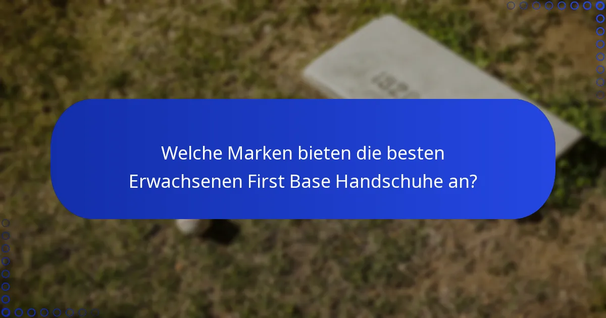 Welche Marken bieten die besten Erwachsenen First Base Handschuhe an?