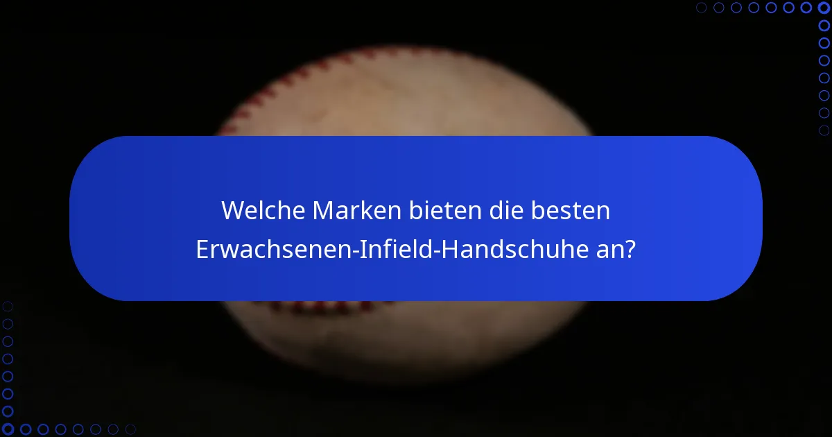 Welche Marken bieten die besten Erwachsenen-Infield-Handschuhe an?