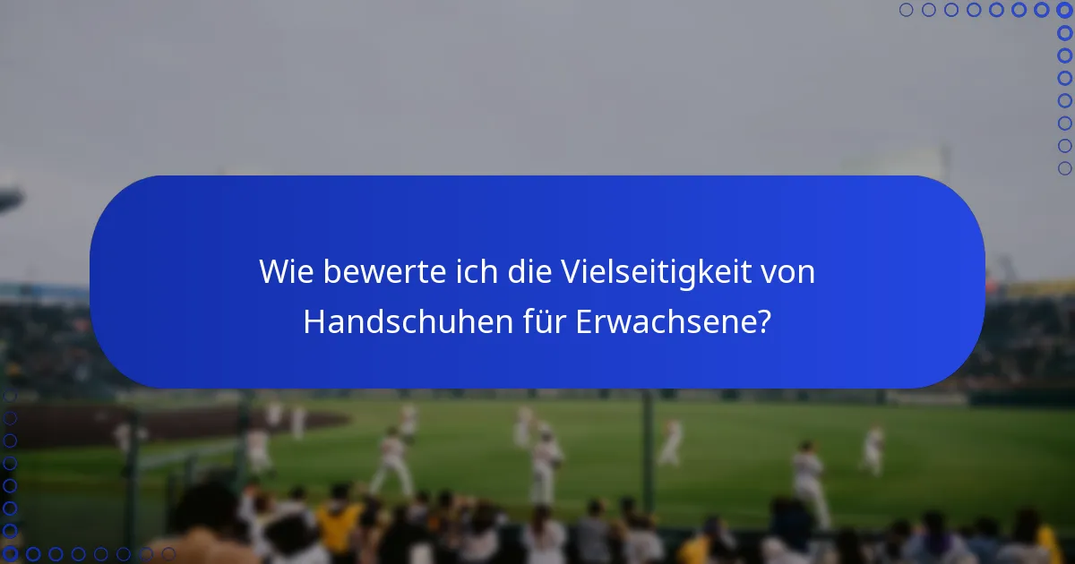 Wie bewerte ich die Vielseitigkeit von Handschuhen für Erwachsene?