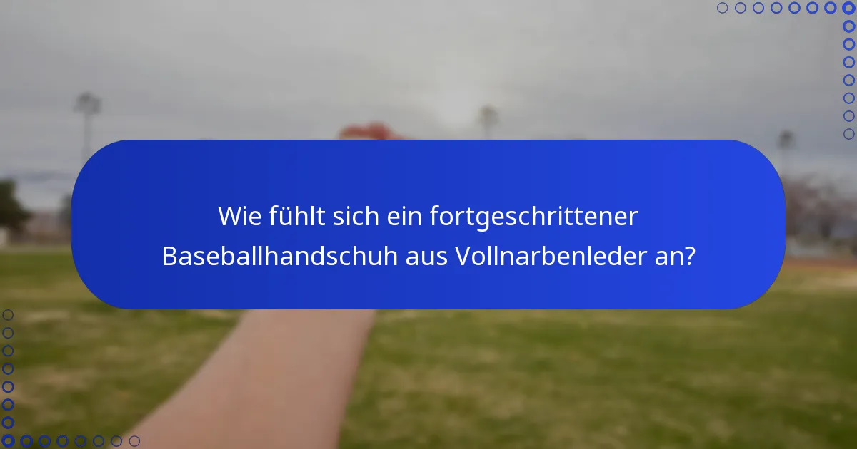 Wie fühlt sich ein fortgeschrittener Baseballhandschuh aus Vollnarbenleder an?