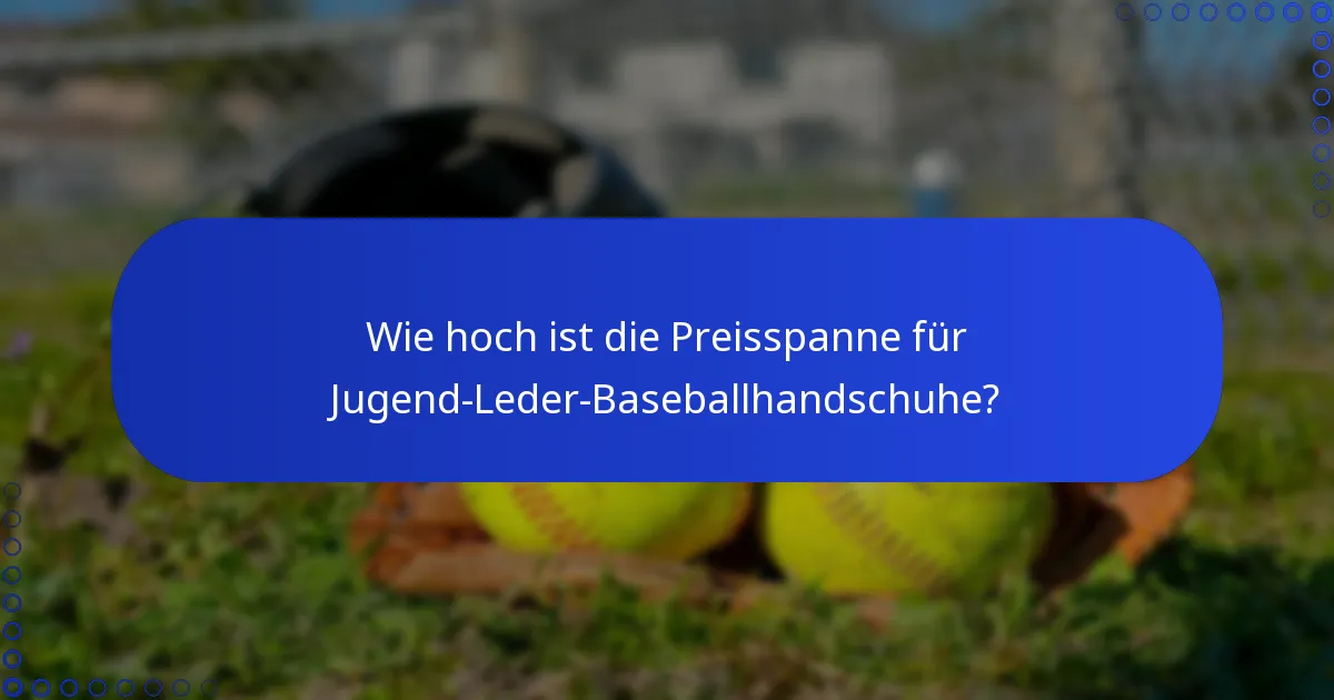 Wie hoch ist die Preisspanne für Jugend-Leder-Baseballhandschuhe?