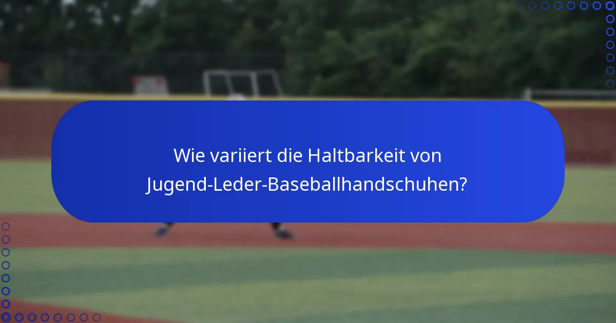 Wie variiert die Haltbarkeit von Jugend-Leder-Baseballhandschuhen?