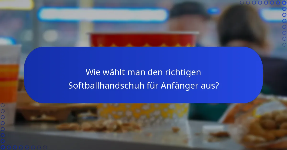 Wie wählt man den richtigen Softballhandschuh für Anfänger aus?