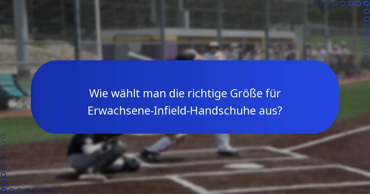 Wie wählt man die richtige Größe für Erwachsene-Infield-Handschuhe aus?